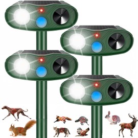 2026 Sonic Racoon Squirrel Fortress Pro Deer Repellent Devices, IP65 Solar Ultrasonic Motion Activated Animal Repeller Outdoor Cat Repellent Fox Deterrent with Light for Rabbit Bear Dog Garden(4)