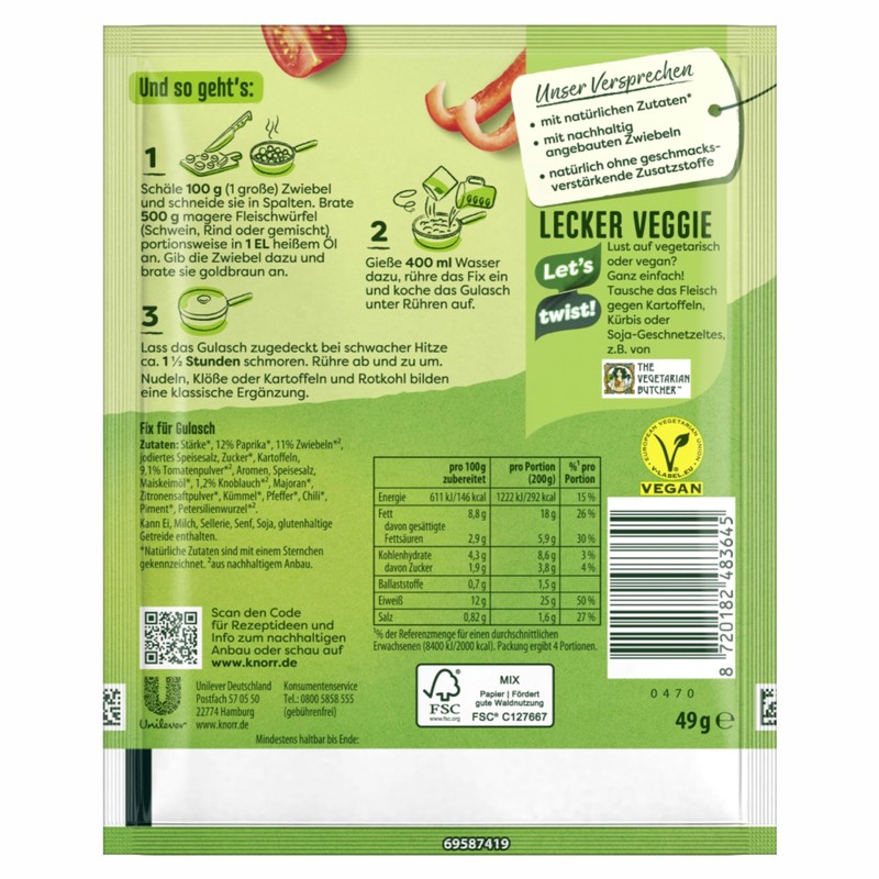 Knorr Fix goulash (Gulasch) (Pack of 4)