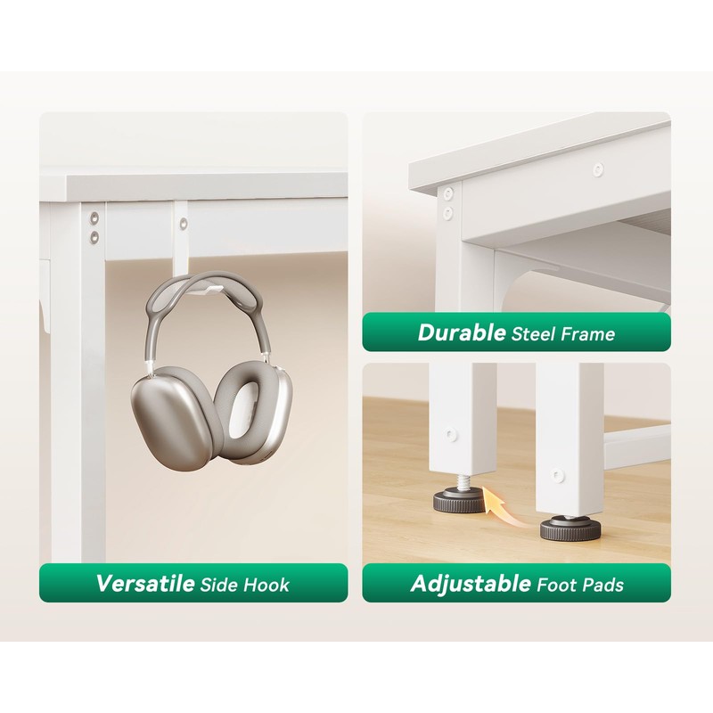 Coleshome 71 Inch Computer Desk with USB Ports, Large Office