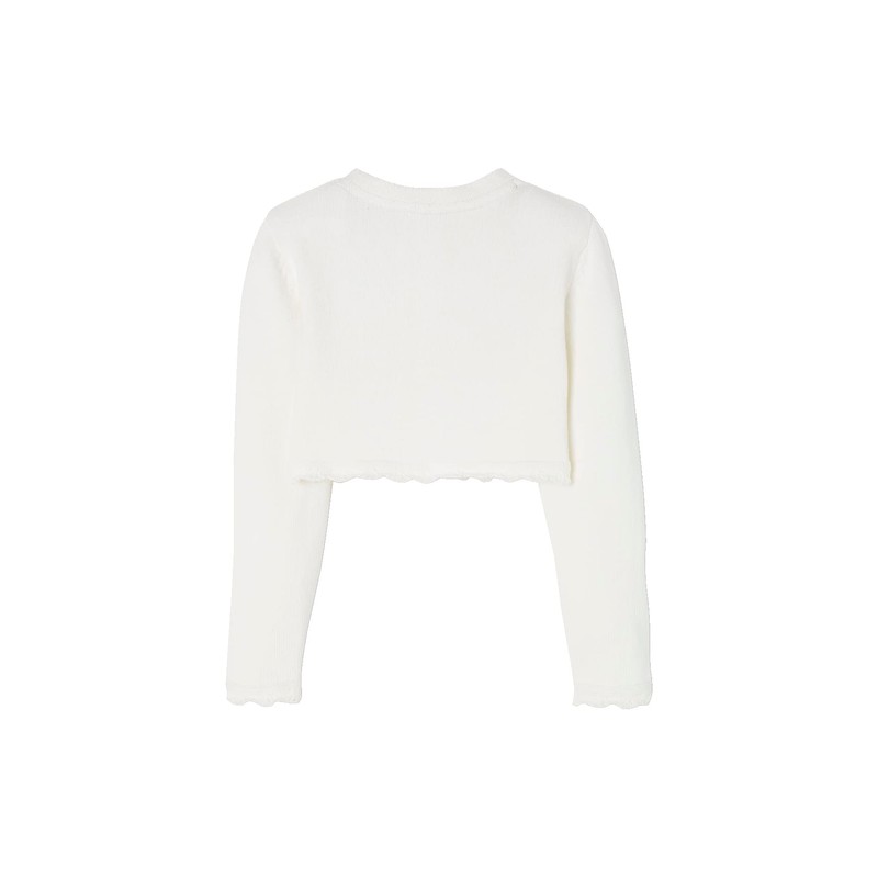 VERTBAUDET Girls Short Cardigan, Ecru