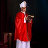 MCJC Catholic Bishop Costume, Red and White Papal Robe with
