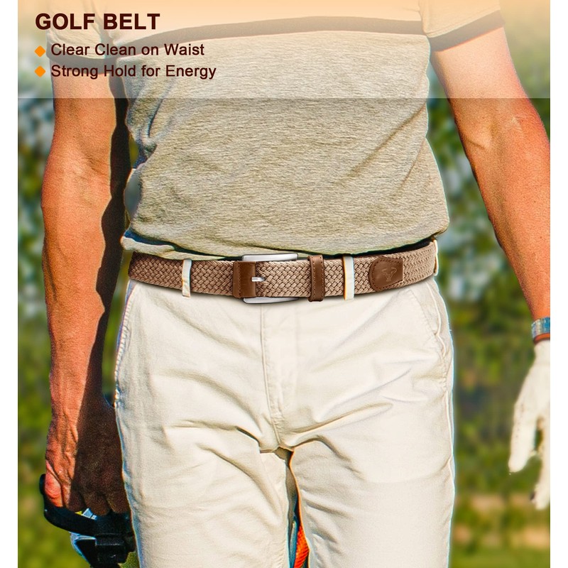 BULLIANT Stretch Belt Men,Mens Gift Woven Braided Web Belt 1