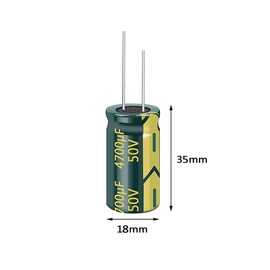 PENGLIN 5pcs Electrolytic Capacitors Aluminum Electrolytic Capacitors 50V 4700UF 105℃ 18X35mm High Frequency Low Resistance Long Life (50V 4700μF)