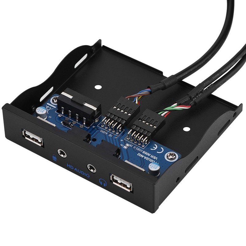 USB2.0 HDAUDIO Floppy Front Panel 3.5'' 9Pin to 2 USB2.0
