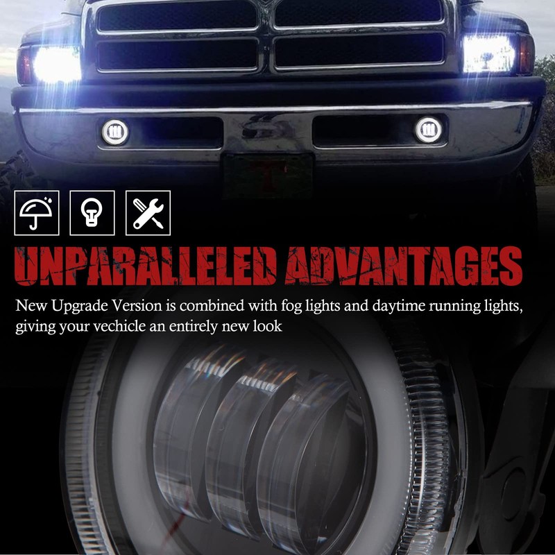 BUNKER INDUST Dodge Ram LED Fog Lights with Daytime Running
