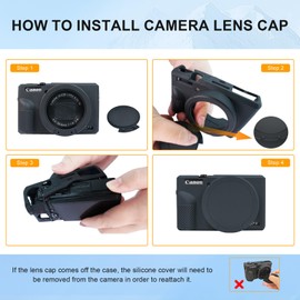 Easy Hood G7X Mark II Case, Protective Case for Canon Powershot G7X Mark II Digital Camera, Removable Lens Cover Silicone Sleeve Soft Camera Cover Rubber Protective Body Skin- Black