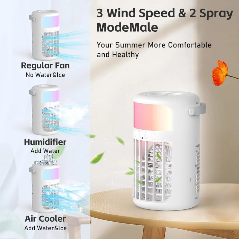 Whisper-Quiet Portable AC with 1500ml Tank – Perfect for Home,