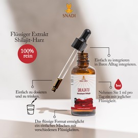Snadi - Shilajatu Himalaya 100% | Pure | 50 ml Himalaya Shilajit | Natural and Organic Liquid Resin | With Dosing Spoon | Dietary Supplement | Pure Resin from High Height