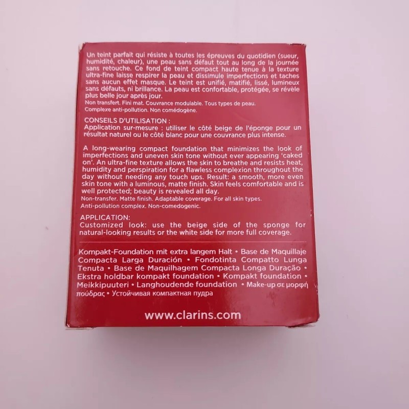 Clarins Everlasting Compact Foundation .3oz 114 CAPPUCCINO