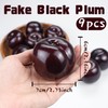 Lorigun 9pcs Artificial Lifelike Simulation Black Plum Fake Fruits Photography