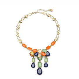 Wosois Colorful Rhinestone Pendant Necklace Vintage Crystal Statement Collar Retro Jewelry Accessories for Women and Girls, Metal, Rhinestone