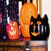 8" Battery Operated Jack-O-Lantern Cat