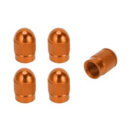 A ABSOPRO Tire Valve Stem Caps 10x16MM Car Wheel Valve Cap Aluminum Alloy Orange for Car Bike Motorcycle Truck Anti Crash Tyre Valve Stem Cover Valve Dust Cap Tire Valve Cap 5 Pcs