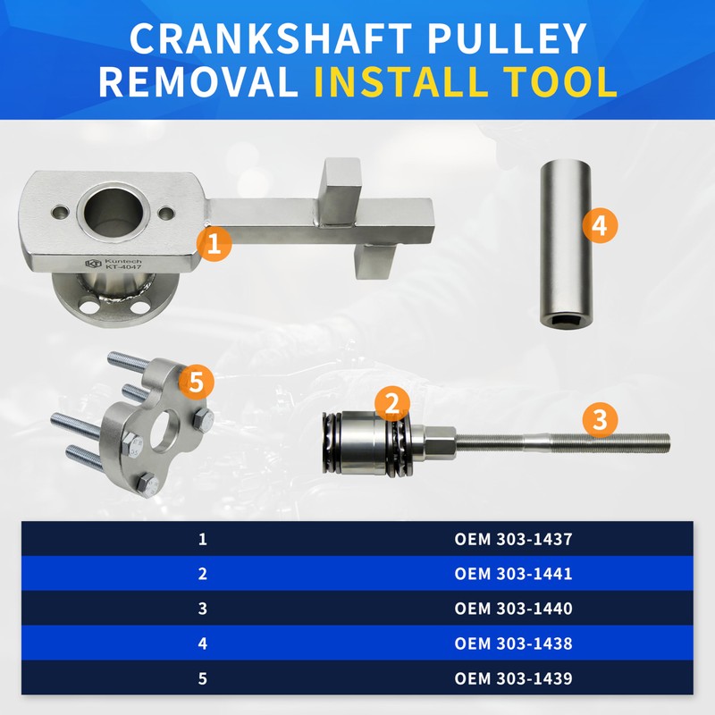 Crankshaft Pulley Puller Tool, Crankshaft Damper Remover Puller with Jaguar