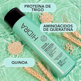 HIDRACOLOR - Color Shampoo 300 ml, Champú que Fortalece, Humecta y Protege, Prolonga el Color de Cabellos Teñidos, con Filtros UV, para Cabello con Brillo, Sedoso y Desenredado, Acondiciona el Cabello