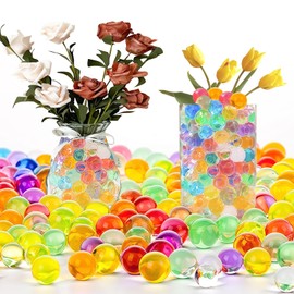 30,000 Colourful Gel Beads, 11-13 mm Water Beads, Vase Filler, Reusable Water Beads, Large Transparent Water Beads, Water Beads for Plants, Crystal Gel Water Beads for DIY Vase Filler