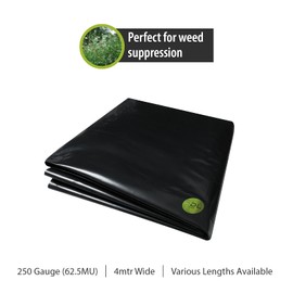 PDL - Pegdev 2m X 4m 250G BLACK POLYTHENE PLASTIC SHEETING GARDEN DIY