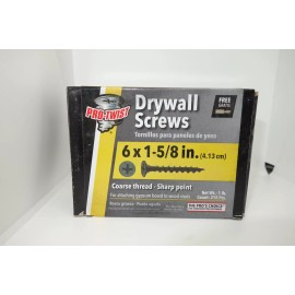 Pro-Twist 215 Drywall Sheetrock Screws #6 x 1-5/8" Phillips Coarse Thread Sharp Point, 1lb
