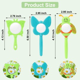 Meximore Kids Magnifier, Handheld Butterfly Bee Magnifying Glass, Animal Shaped Magnifying Glass, Colorful Hand Toy, Mini Magnifier for School, Outdoor Exploration (Deep Green Butterfly)