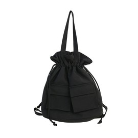 Surchar Drawstring Tote Bag, Nylon Backpack, Women's, Handbag, Backpack, Shoulder, 2-Way, Lightweight, Large Capacity, Casual, Solid, Stylish, Cute, Girls, High School Students, Commute, Work, Travel,