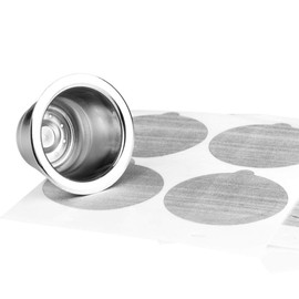 Reusable Capsules with 100 Foil Lids- Stainless Steel Refillable Coffee Pods for Machines