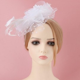 AQOKKA Women Fascinators Hats Flower Fascinators with Headband and Clip Tea Party Headwear for Women and Girls