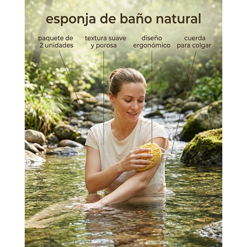 Esponja de Baño Exfoliante Xjvjixe Juego de 2 Piezas para