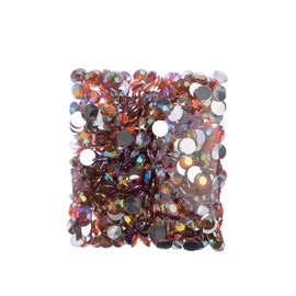 John Bead 500 piezas de 10 mm (SS45), naranja AB, acrílico redondo con parte trasera plana para hacer joyas, manualidades, arte de uñas, maquillaje de cara, ropa