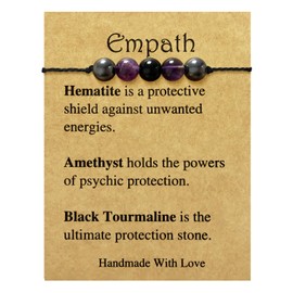 Crystal Bracelet for Women Men Spiritual Crystals and Healing Stones Bracelets Natural Healing Crystal Beads Bracelet Amethyst Gem Bracelet for Anxiety Relief Healing Crystals Jewelry (empath 2)