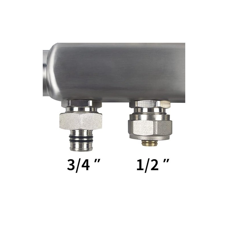 WiseWater (10 Pack) 3/4"Radiant/PEX Manifold Connector/Adaptor/Tubing Nuts for All Loops