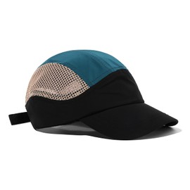 CLAPE Breathable Mesh Baseball Cap Men's Short Brim Baseball Cap Outdoor Sport Run Cap Sun Protection Summer Cap 5 Panel Cap, ASB05-Blue