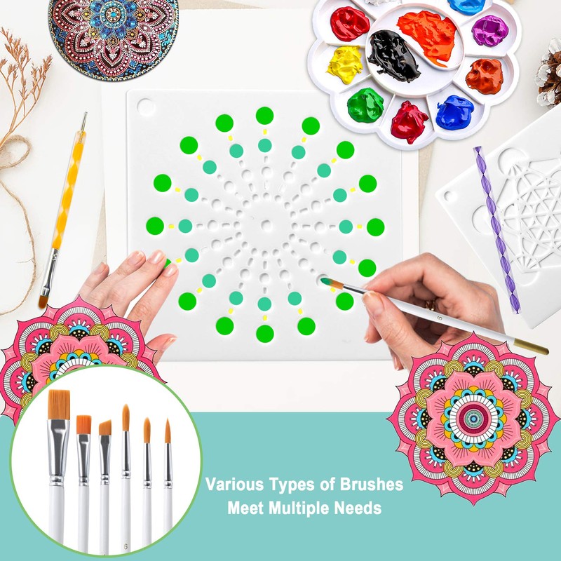Mandala Dotting Tools,Augshy 58PCS Dot Painting Tools Set Rock Painting
