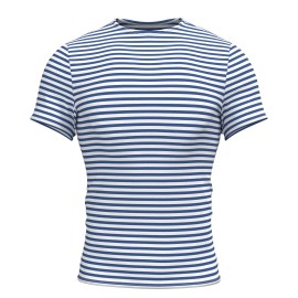 UD Original Telnyashka M Striped Short Sleeved Fitness T-Shirt Light Blue Cotton Sailor Shirt Compressed Design