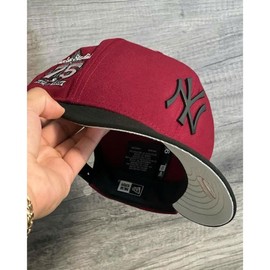 Red NY Color-Blocked Baseball Caps - Unisex L/A & N/Y Design, European Charm, 100% Cotton, Lightweight & Comfortable Headwear:_23