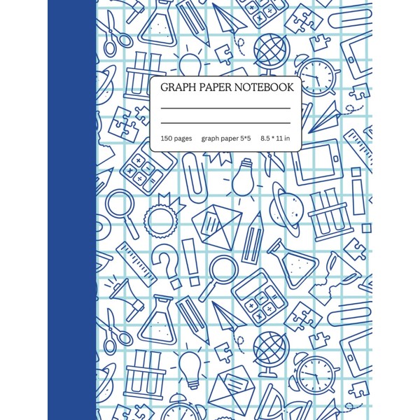 Graph Paper Composition Notebook | 5x5 Grid book for Math,