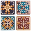 MIJOMA Set of 12 Coasters with Stylish Mosaic Patterns and