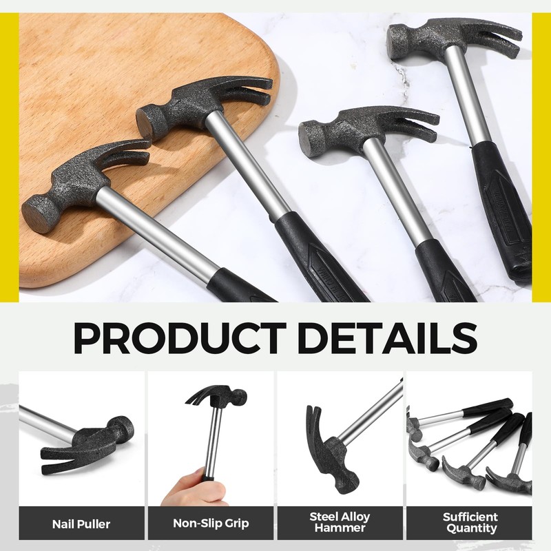 Gisafai 20 Pcs Small Claw Hammers Tools for Kids Solid
