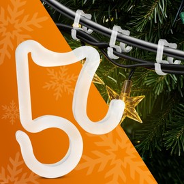 Gutter Light Clips – 100 Pack Weatherproof Gutter Clips for Lights – Flexible, Translucent & Reusable – Quick Installation | Roof, Gutters & Outdoor String Light Hangers for Valentine & Holiday Setup