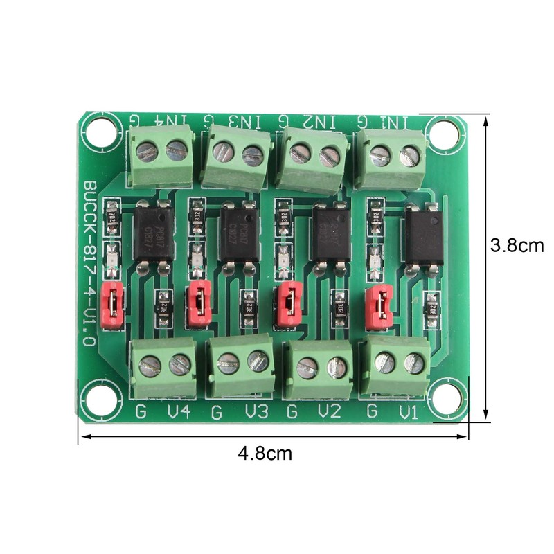 HALJIA PC817 4 Channel Optocoupler Isolation Board Voltage Control Converter