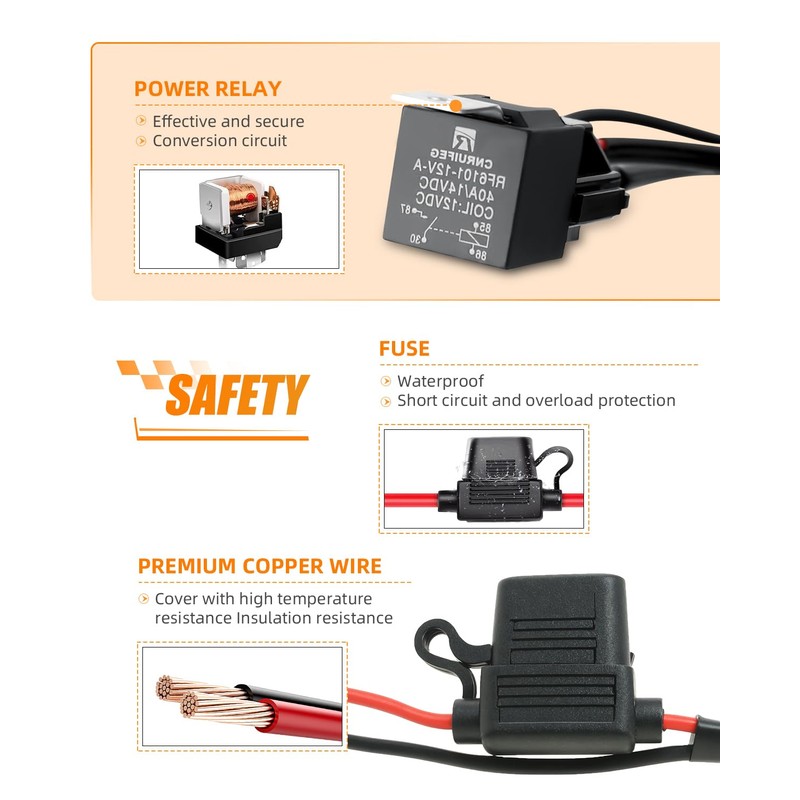 CO LIGHT Wiring Harness 2 Leads for LED Light Bar