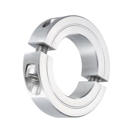 uxcell Double Split Clamp-On Shaft Collar for 1-1/4" Shaft, Two-Piece Clamping Collar 2-1/16" OD, 1/2" Thickness, Aluminum Alloy Set Screw Split Collar Clamp