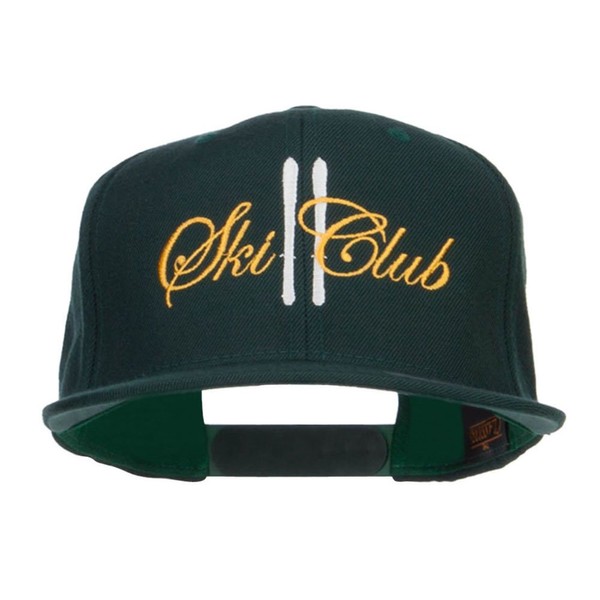 e4Hats.com Ski Club Embroidered Snapback Cap - Spruce OSFM