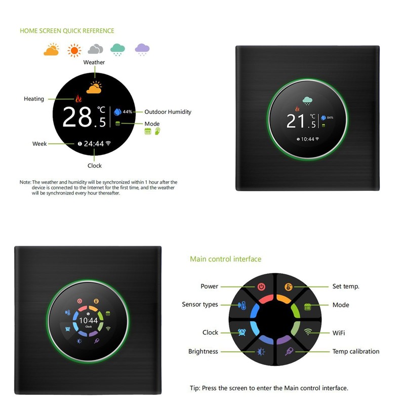 Docooler WiFi Smart Thermostat Temperature Controller Weekly Programmable Button Control/Mobile