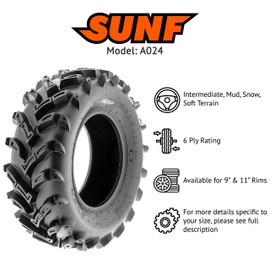 SunF 23x8-11 ATV UTV Muddy Tire 23x8x11 Dirt Mud 6 PR A024 - PAIR of 2