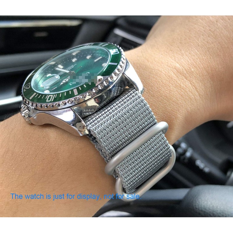 23mm Grey Nylon Watch Strap Band Replacement Men's Nylon Bracelet