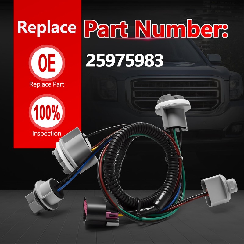 Tail Light Wiring Harness Compatible with 2007-2014 GMC Yukon XL