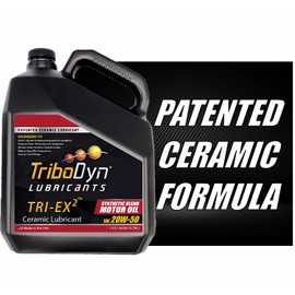 TriboDyn TRI-EX2 20W-50 Synthetic Blend Motor Oil with Patented Ceramic Coating, Heat Resistance, Wear Protection, Outperforms Specialty Oils in Film Strength - Dyno-Tested, API SN (20W-50, 1 Gallon)