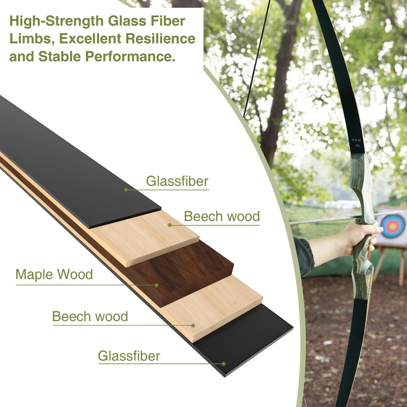 Black Hunter Original Recurve Bow Limbs Replacement, GLURAK 50lb Fiberglass