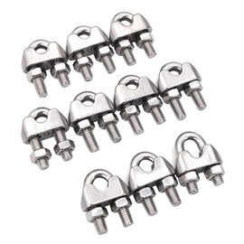 POFET Pack of 10 M10 304 Stainless Steel U-Clamps Wire Rope Clamp Cable Clamp for Wire Ropes and Industrial Household Shipping