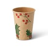 BIOZOYG Pack of 50 Brown Paper Cups Winter Motif 'Branches'